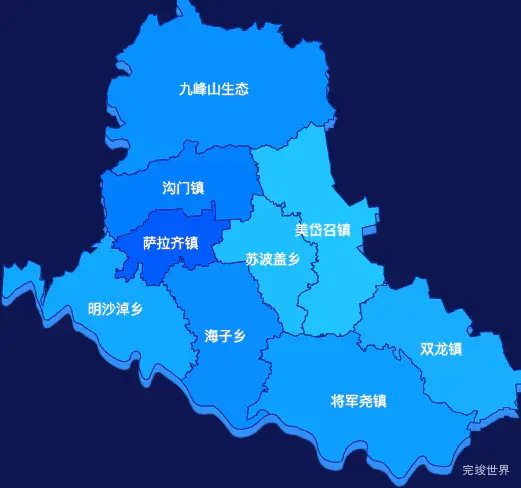 echarts包头市土默特右旗geoJson地图 visualMap控制地图颜色