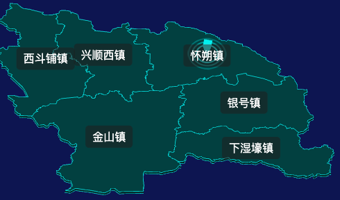threejs包头市固阳县geoJson地图3d地图CSS2D外加旋转棱锥