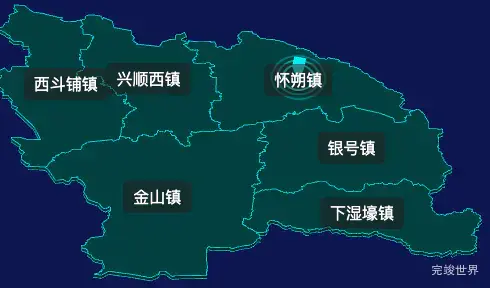 threejs包头市固阳县geoJson地图3d地图CSS2D外加旋转棱锥