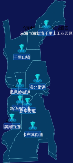 echarts乌海市海勃湾区geoJson地图点击跳转到指定页面