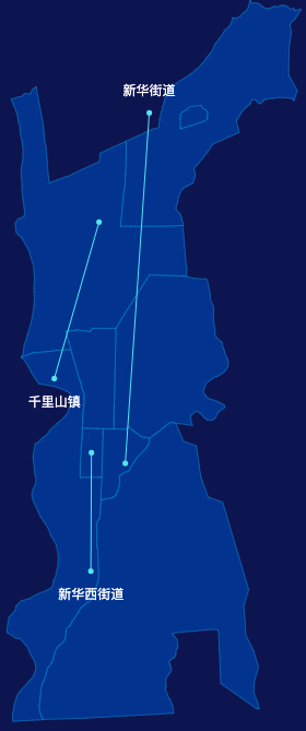 echarts乌海市海勃湾区geoJson地图自定义引导线