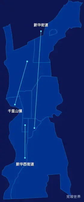 echarts乌海市海勃湾区geoJson地图自定义引导线