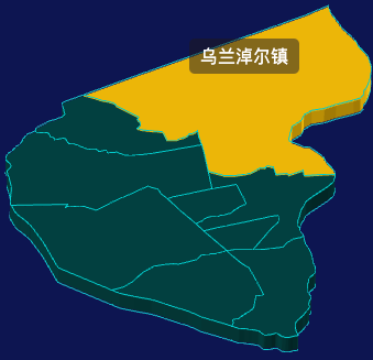 threejs乌海市乌达区geoJson地图3d地图鼠标移入显示标签并高亮