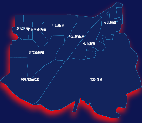 echarts唐山市路南区地图阴影代码演示