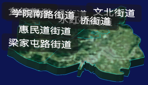 threejs唐山市路南区地图3d地图自定义贴图演示实例