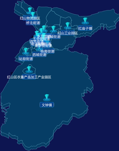 echarts赤峰市红山区geoJson地图点击跳转到指定页面