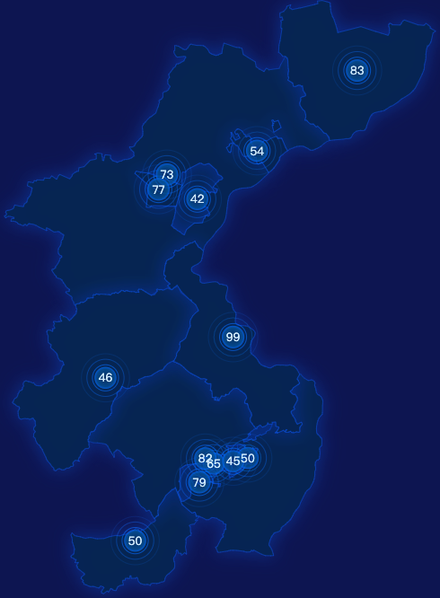 echarts赤峰市元宝山区geoJson地图圆形波纹状气泡图