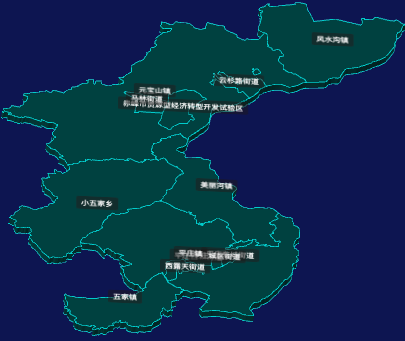 threejs赤峰市元宝山区geoJson地图3d地图CSS3D标签