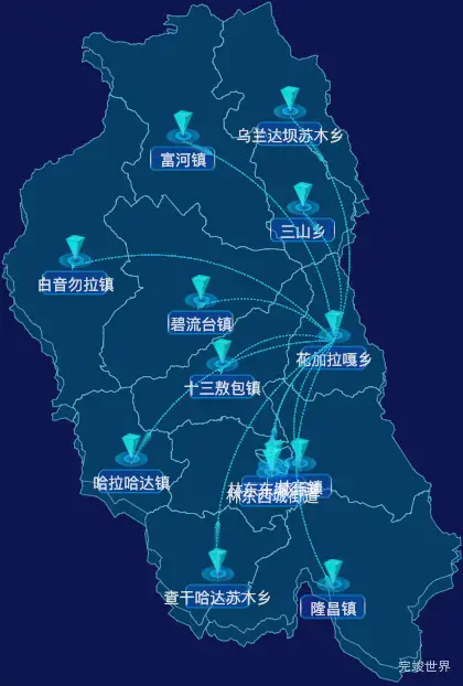 echarts赤峰市巴林左旗geoJson地图自定义label样式