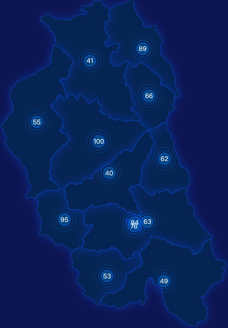 echarts赤峰市巴林左旗geoJson地图圆形波纹状气泡图