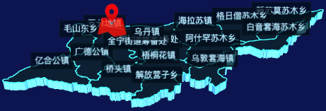 echarts赤峰市翁牛特旗geoJson地图3d地图自定义图标