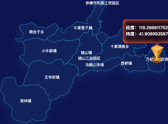 echarts赤峰市喀喇沁旗geoJson地图tooltip自定义html
