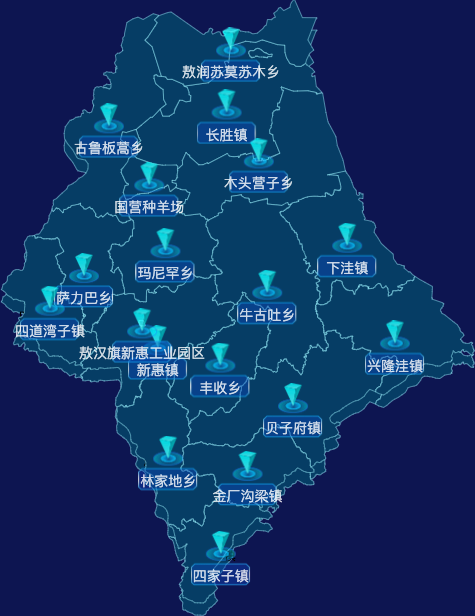 echarts赤峰市敖汉旗geoJson地图点击跳转到指定页面
