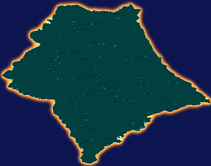 hreejs赤峰市敖汉旗geoJson地图3d地图添加金色效果