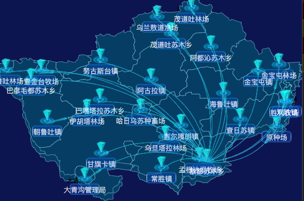 echarts通辽市科尔沁左翼后旗geoJson地图label样式自定义