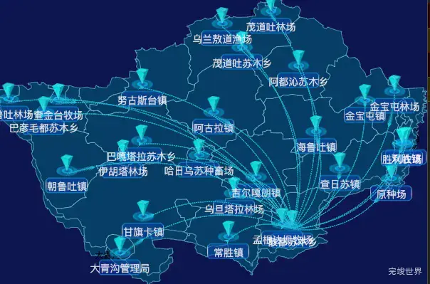 echarts通辽市科尔沁左翼后旗geoJson地图label样式自定义