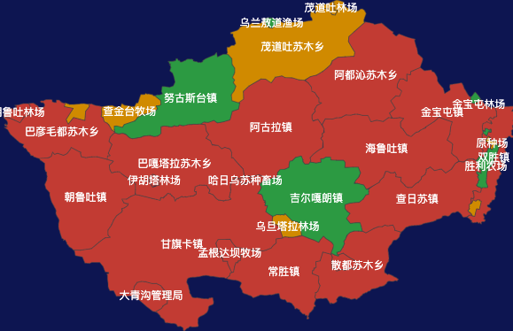 echarts通辽市科尔沁左翼后旗geoJson地图定义颜色