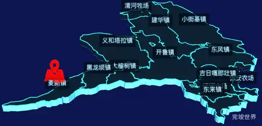 echarts通辽市开鲁县geoJson地图3d地图自定义图标