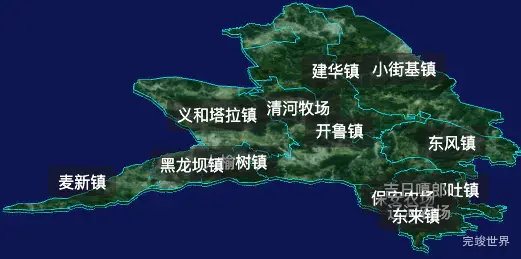 threejs通辽市开鲁县geoJson地图3d地图自定义贴图加CSS2D标签