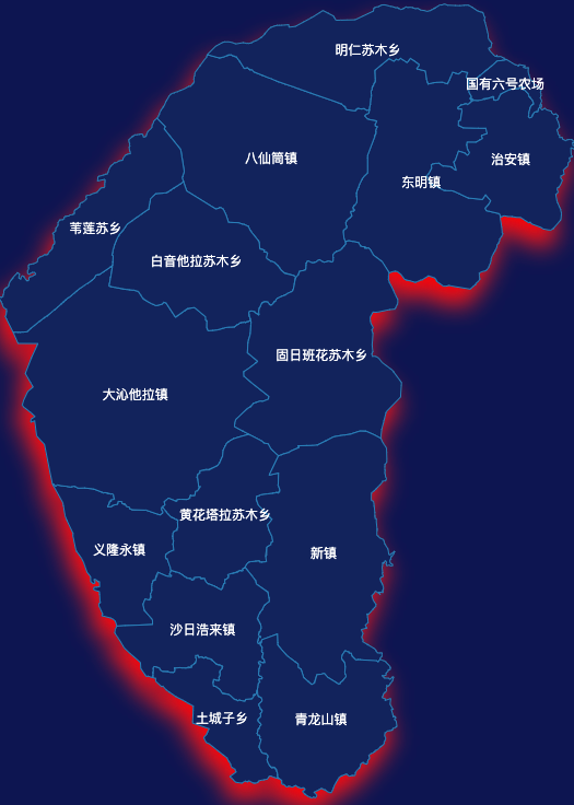 echarts通辽市奈曼旗geoJson地图阴影