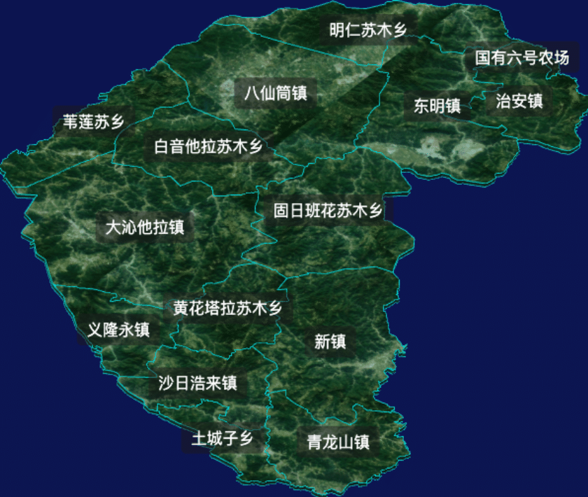 threejs通辽市奈曼旗geoJson地图3d地图自定义贴图加CSS2D标签