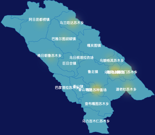 echarts通辽市扎鲁特旗geoJson地图热力图