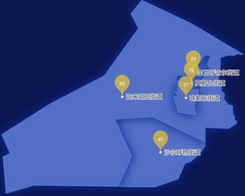 echarts通辽市霍林郭勒市geoJson地图水滴状气泡图