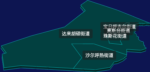 threejs通辽市霍林郭勒市geoJson地图3d地图css2d标签