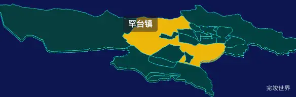 threejs鄂尔多斯市东胜区geoJson地图3d地图鼠标移入显示标签并高亮