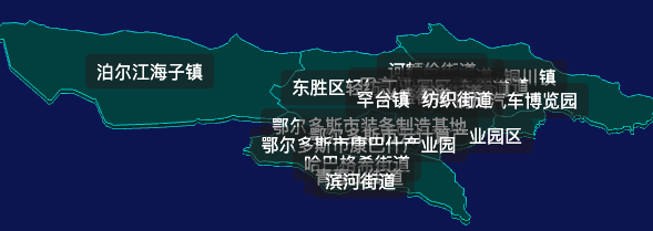 threejs鄂尔多斯市东胜区geoJson地图3d地图css2d标签