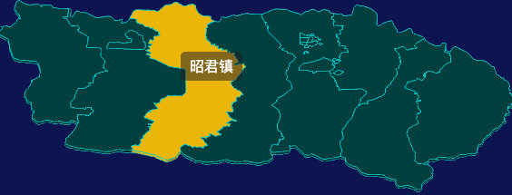 threejs鄂尔多斯市达拉特旗geoJson地图3d地图鼠标移入显示标签并高亮