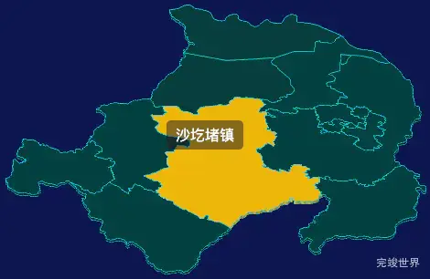 threejs鄂尔多斯市准格尔旗geoJson地图3d地图鼠标移入显示标签并高亮