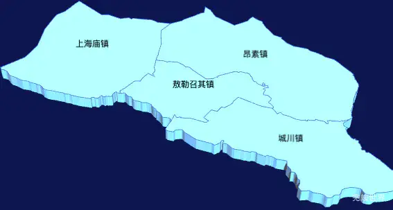 threejs鄂尔多斯市鄂托克前旗geoJson地图3d地图