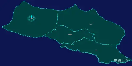 threejs鄂尔多斯市鄂托克前旗geoJson地图3d地图CSS2D外加旋转棱锥