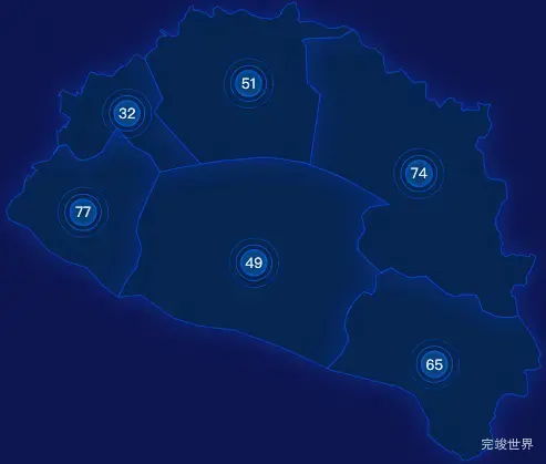 echarts鄂尔多斯市杭锦旗geoJson地图圆形波纹状气泡图