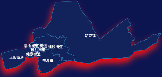 echarts呼伦贝尔市海拉尔区geoJson地图阴影