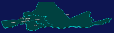 threejs呼伦贝尔市海拉尔区geoJson地图3d地图CSS3D标签
