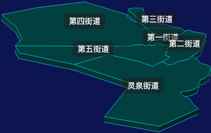 threejs呼伦贝尔市扎赉诺尔区geoJson地图3d地图css2d标签