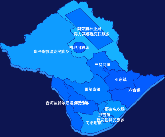 echarts呼伦贝尔市阿荣旗geoJson地图 visualMap控制地图颜色