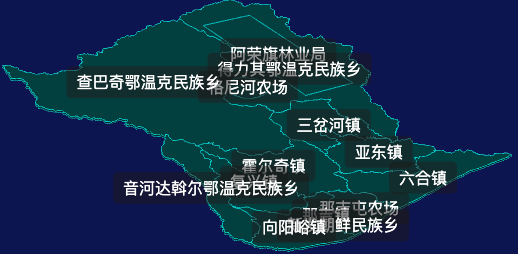 threejs呼伦贝尔市阿荣旗geoJson地图3d地图自定义贴图加CSS2D标签