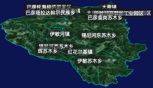 threejs呼伦贝尔市鄂温克族自治旗geoJson地图3d地图自定义贴图加CSS2D标签