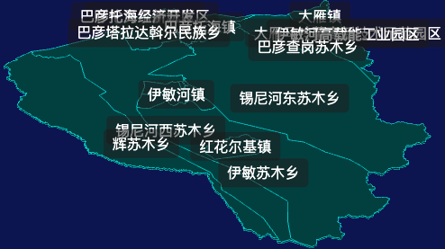 threejs呼伦贝尔市鄂温克族自治旗geoJson地图3d地图css2d标签
