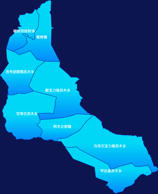 echarts呼伦贝尔市新巴尔虎左旗geoJson地图局部颜色渐变