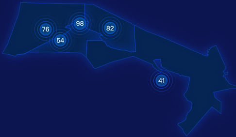 echarts呼伦贝尔市满洲里市geoJson地图圆形波纹状气泡图