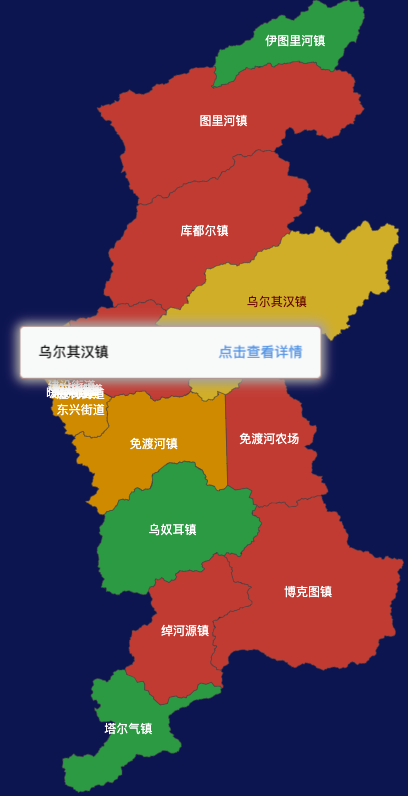 echarts呼伦贝尔市牙克石市geoJson地图tooltip自定义html
