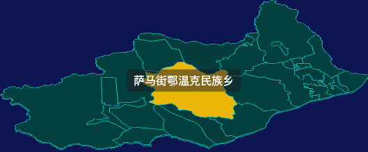 threejs呼伦贝尔市扎兰屯市geoJson地图3d地图鼠标移入显示标签并高亮