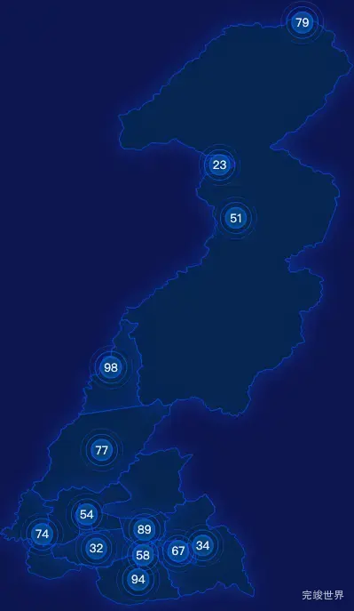 echarts呼伦贝尔市额尔古纳市geoJson地图圆形波纹状气泡图