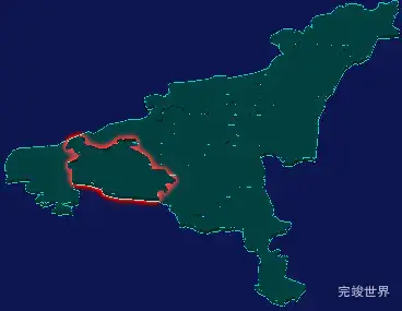 threejs巴彦淖尔市杭锦后旗geoJson地图3d地图红色描边闪烁警报