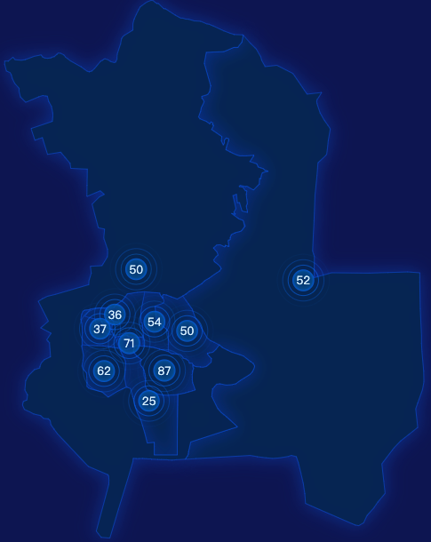 echarts乌兰察布市集宁区geoJson地图圆形波纹状气泡图