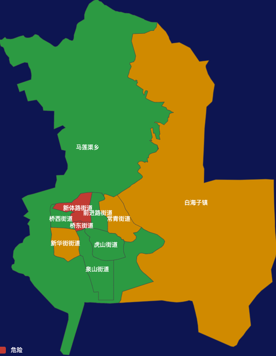 echarts乌兰察布市集宁区geoJson地图定义颜色